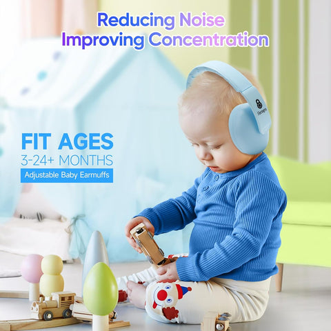 Floriogra Baby Headphones for Noise - [Upgraded Friendly Version] Infant Ear Muffs Noise Protection - Toddler Noise Cancelling Headphones - Baby Ear Protection for 3 Months to 3 Years