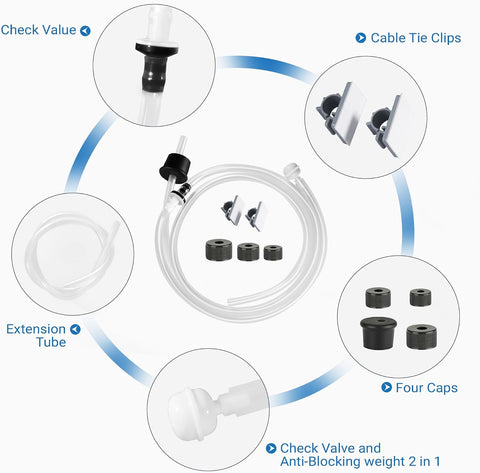 Yofidra Sink Soap Dispenser Extension Kit: Under Sink Dish Soap Dispenser with 47" Tube for Countertop Kitchen Sink Accessories, Sink Hose with Check Valve for Prevent Backflow 2PCS