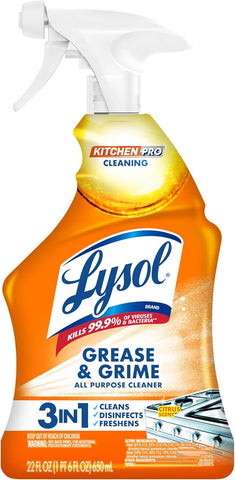 Lysol All Purpose Kitchen Cleaner Spray, For Grease & Grime, Citrus, 22 oz