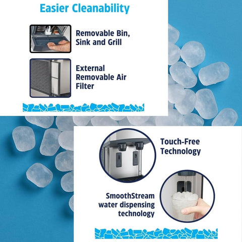 Scotsman Meridian Touchfree Countertop Nugget Ice Maker & Water Dispenser - 500 lb/Day, 40 lb Storage Bin