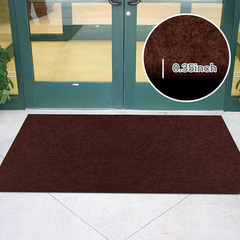 Custom Size Runner Rug 2 ft x 6 ft, 2-82ft Carpet Runners Hallway Entryway Kitchen Garage Laundry Room Area Rugs with Non-Slip Rubber Backing, Chocolate Brown