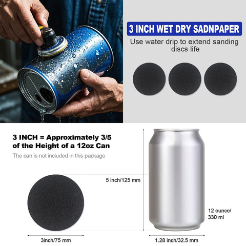 133 PCS Sanding Disc Drill Polishing Kit Sanding Attachment, 3 Inch Wet Dry Headlight Restoration Kit, Hook and Loop Sandpaper Buffing Pads with Rotary Tools for Car Wood Metal Glass Resin Epoxy