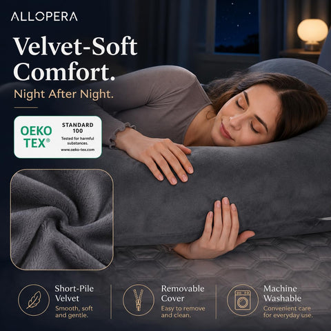 ALLOPERA U Shape Pregnancy Pillow - Full Body Maternity Pillow for Sleeping