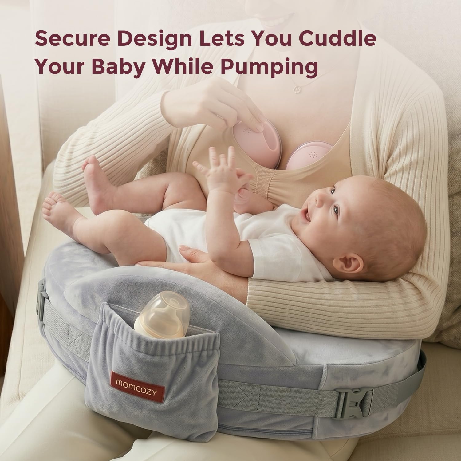 Momcozy CozyPro Nursing Pillow for Breastfeeding with Lumbar & Arm Support