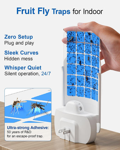 WowCatch Plug-in UV Light Flying Insect Trap for Indoors