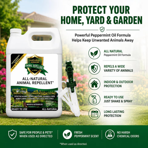 Natural Armor Animal & Rodent Repellent Spray - 128 Fl Oz Gallon Refill