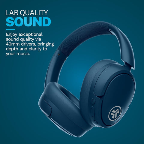 JLab JBuds Lux ANC, Over Ear Headphones, Active Noise Cancelling, Bluetooth, Limited Edition Navy