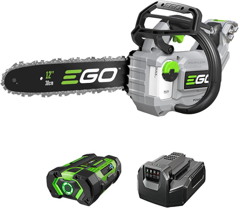 EGO POWER+ Chain Saw, 12" Battery Powered Chainsaw, Electric Cordless, Includes 56V 2.5Ah Battery and Charger - CS1201