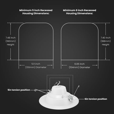 Feit Electric 5/6in LED Recessed Downlight Retrofit Kit, 75W Eq