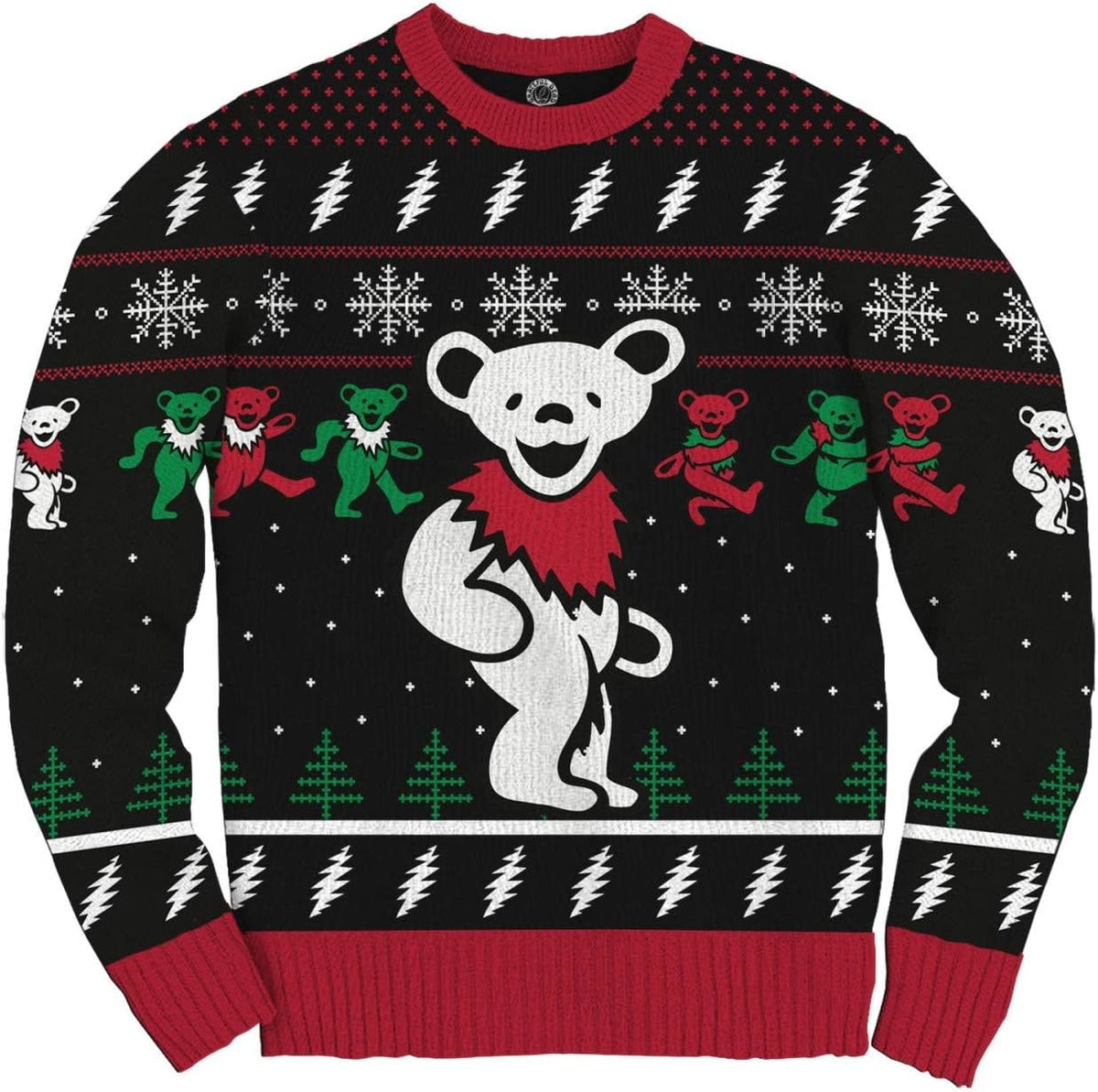 Ripple Junction Grateful Dead Christmas Sweater Dancing Bears Steal Your Face Novelty Knit Sweater Gift Officially Licensed