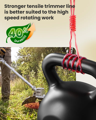 15 Pack Trimmer Spool Line for Worx,(WA0010)Replacement Weed Wacker String for Worx Weed Eater,Trimmer Line Refills 0.065'' for Worx,Suitable for Worx String Trimmers(12 Trimmer Spools,3 Trimmer Caps)