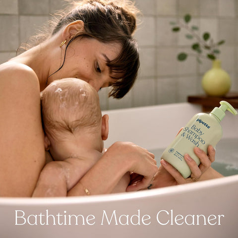 Pipette Baby Shampoo + Wash Duo, Fragrance Free & Vanilla (Pack of 2)