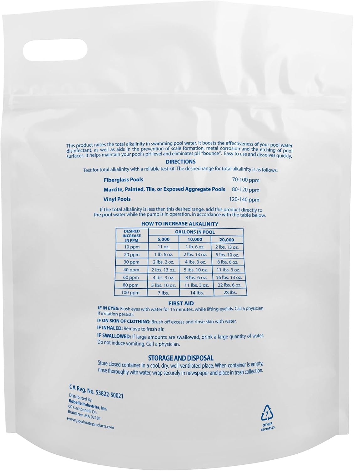 Pool Mate 10-Pounds Premium Alkalinity Increaser for Swimming Pools