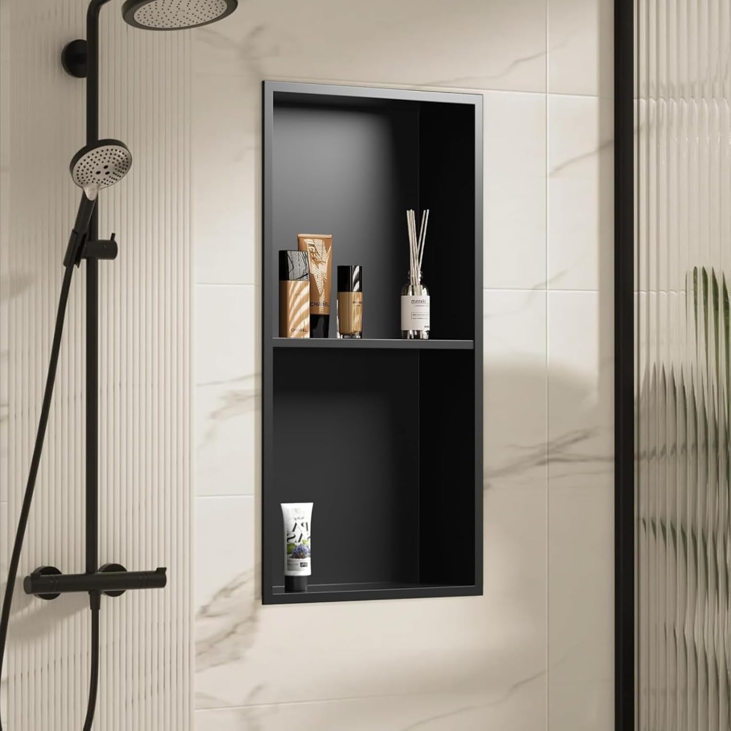 304 Stainless Steel Recessed Shower Niche 24" X 12" No Tile Needed