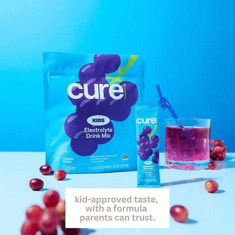 Cure Hydration - Kids Electrolyte Drink Powder Classic Grape 14 Packets