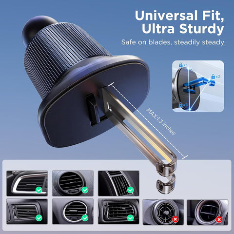 Miracase Car Phone Holder for Magsafe [Strong Magnets] Magnetic Phone Holders for Your Car, 360°Adjustable Air Vent Hands Free Cell Phone Mount Cradle Fit iPhone 17-12 & All Smartphones, Carbon Fiber