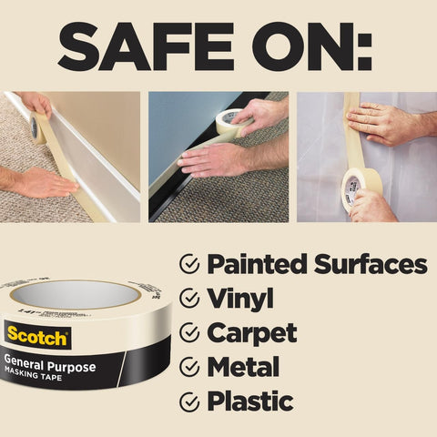 Scotch General Purpose Masking Tape, 1 Inch Wide, 1 Roll, 2050