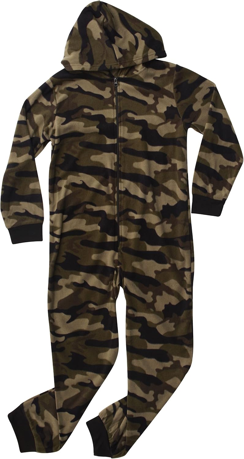 PRINCE OF SLEEP Hooded Jumpsuit Pajamas for Boys One Piece Winter PJs with Hood