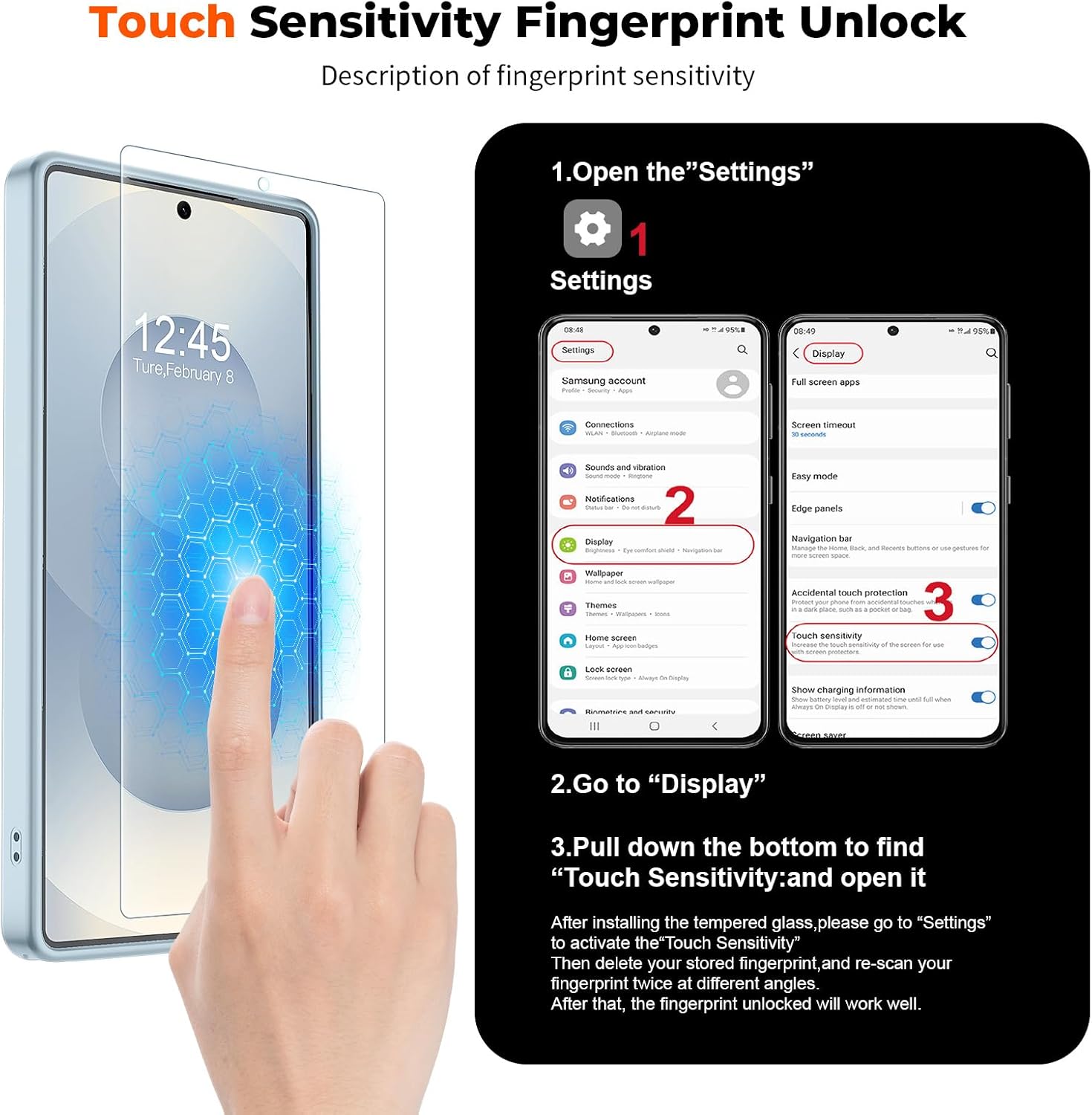 SUPFINE Magnetic for Samsung Galaxy S25 Ultra Case with Screen Protector, (Built-in Magnets) (Military Grade Drop Protection) Slim Translucent Shockproof Phone Case,Sliver Blue