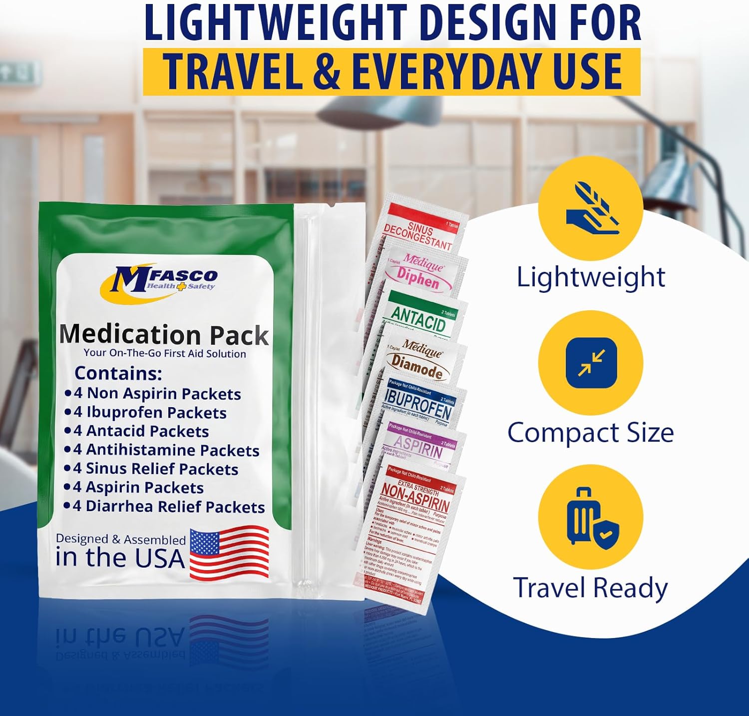 MFASCO 7 in 1 Travel Size Medicine Kit - TSA Approved