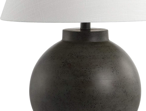 JONATHAN Y Sophie 26" Resin Sphere Table Lamp Sculptural, Dark Gray