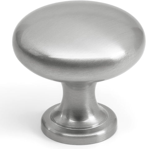 HESTIA HARDWARE 10 Pack | Satin Nickel Round Cabinet Knobs - Silver Drawer Knob - 1.15 Inch (29mm) Knob Kitchen Cabinet Knobs and Pulls (Z5.10.S)