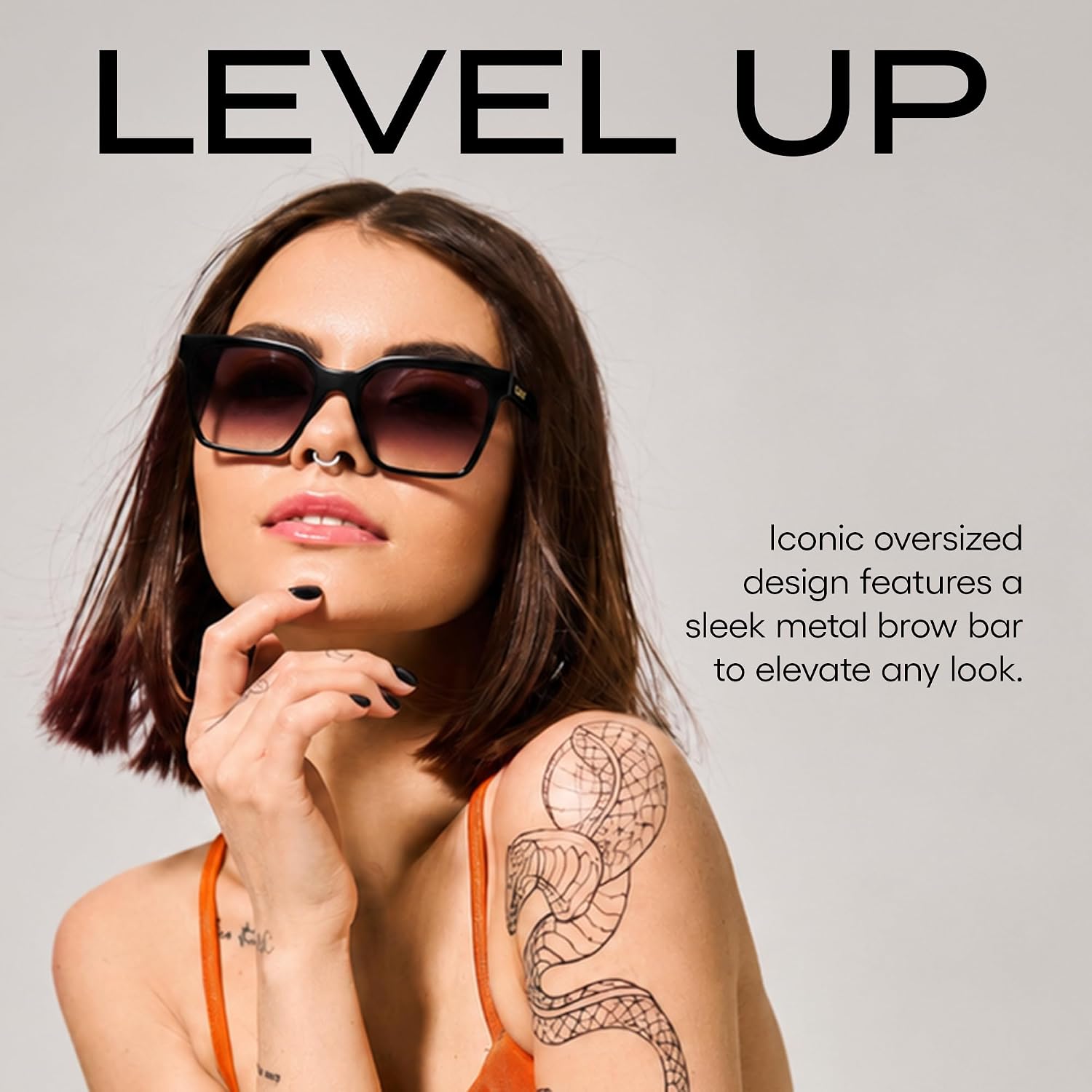 QUAY Level Up Square Sunglasses for Women