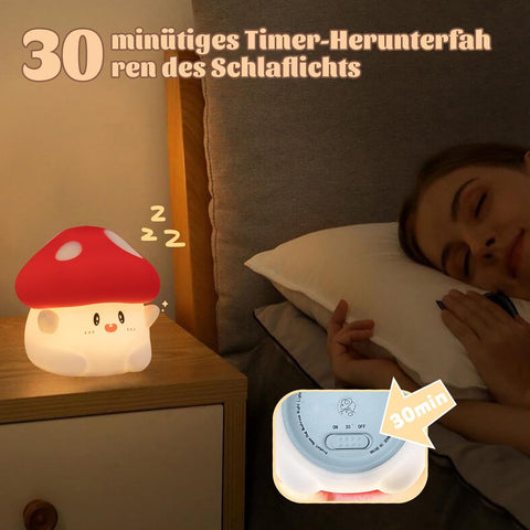 Rytinazzz Silicone Night Light for Kids, 50H Long Battery Mushroom Lamp, Gift for Kids, Cute Bedside Light for Girls Room, Rechargeable Tap Control