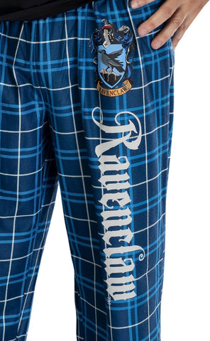 Harry Potter Men's House Crest Plaid Lounge Pajama Pants - All 4 Houses Gryffindor, Ravenclaw, Slytherin, Hufflepuff
