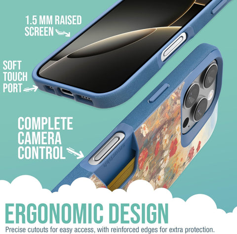 Smartish iPhone 16 Pro Wallet Case, Wallet Slayer Vol 1, Wildflower