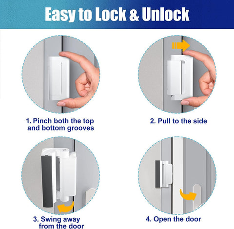 1 Pack Door Reinforcement Lock, Home Security Door Lock, Child Proof, White