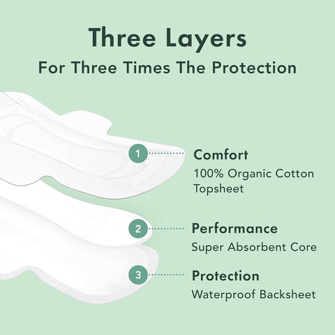 Rael Organic Cotton Cover Sanitary Pads for Women, Heavy (Overnight, 40 Ct)
