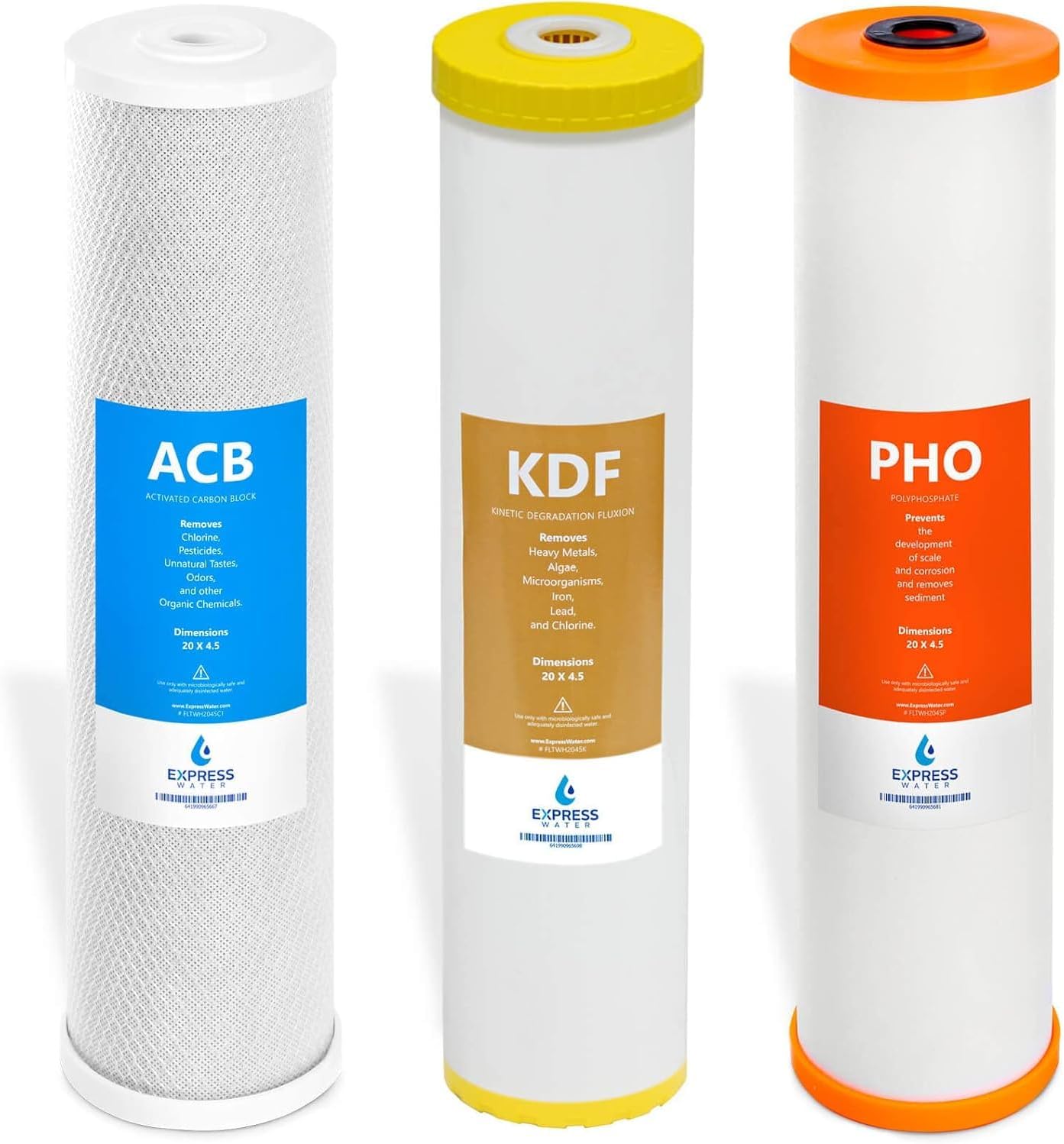 Express Water FLTWH2045CKP1 Whole House Replacement Filter Set, 3 Pack