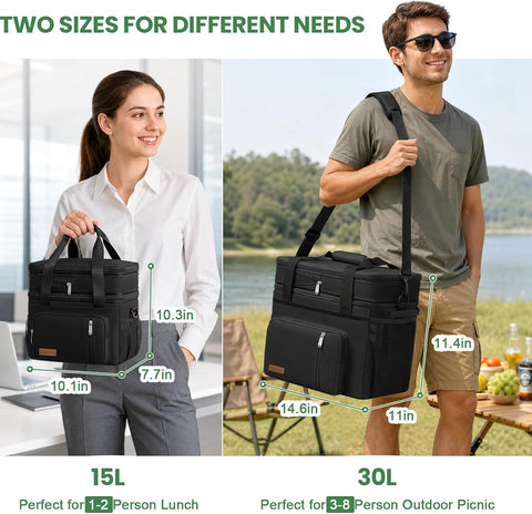 MIYCOO Lunch Bag & Lunch Box for Men Women, Double Deck & Leakproof