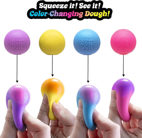 Schylling Needoh Teenie Color Change Needoh - Sensory Squeeze Toy - 4 Pack