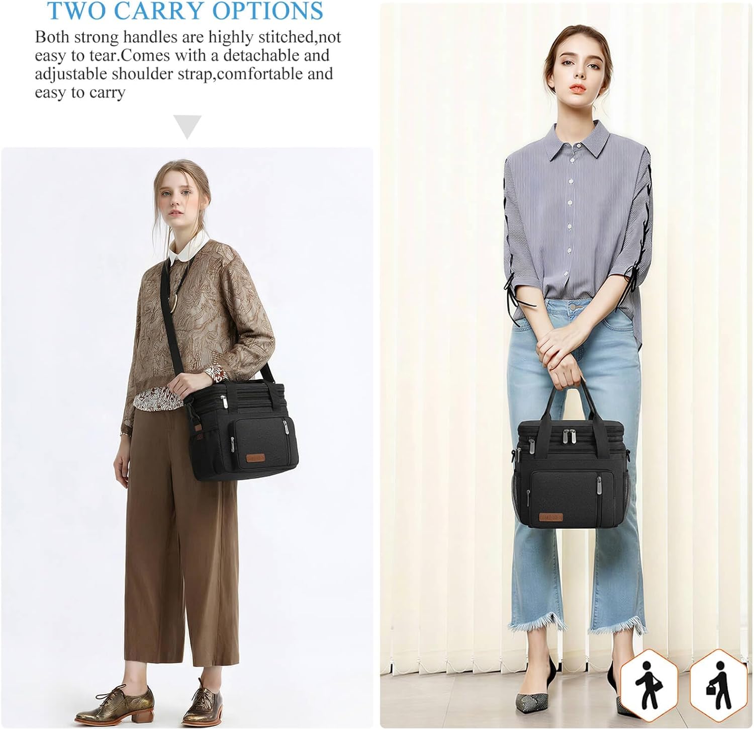 MIYCOO Lunch Bag & Lunch Box for Men Women, Double Deck & Leakproof