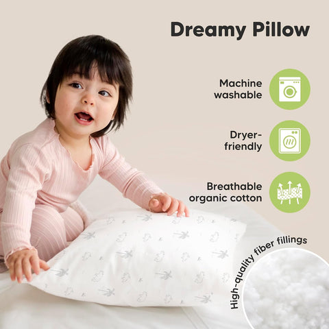 KeaBabies 2pk Toddler Pillows 2 Year Old to 5,13x18 Kids Pillow(Wild Horns)