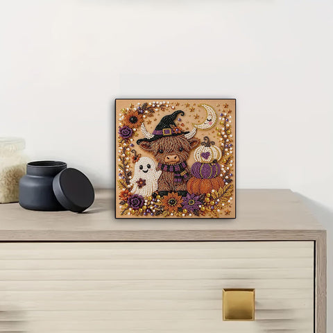 Halloween Ghost Pearl Painting Kit for Adults,Highland Cow Diamond Art Kits