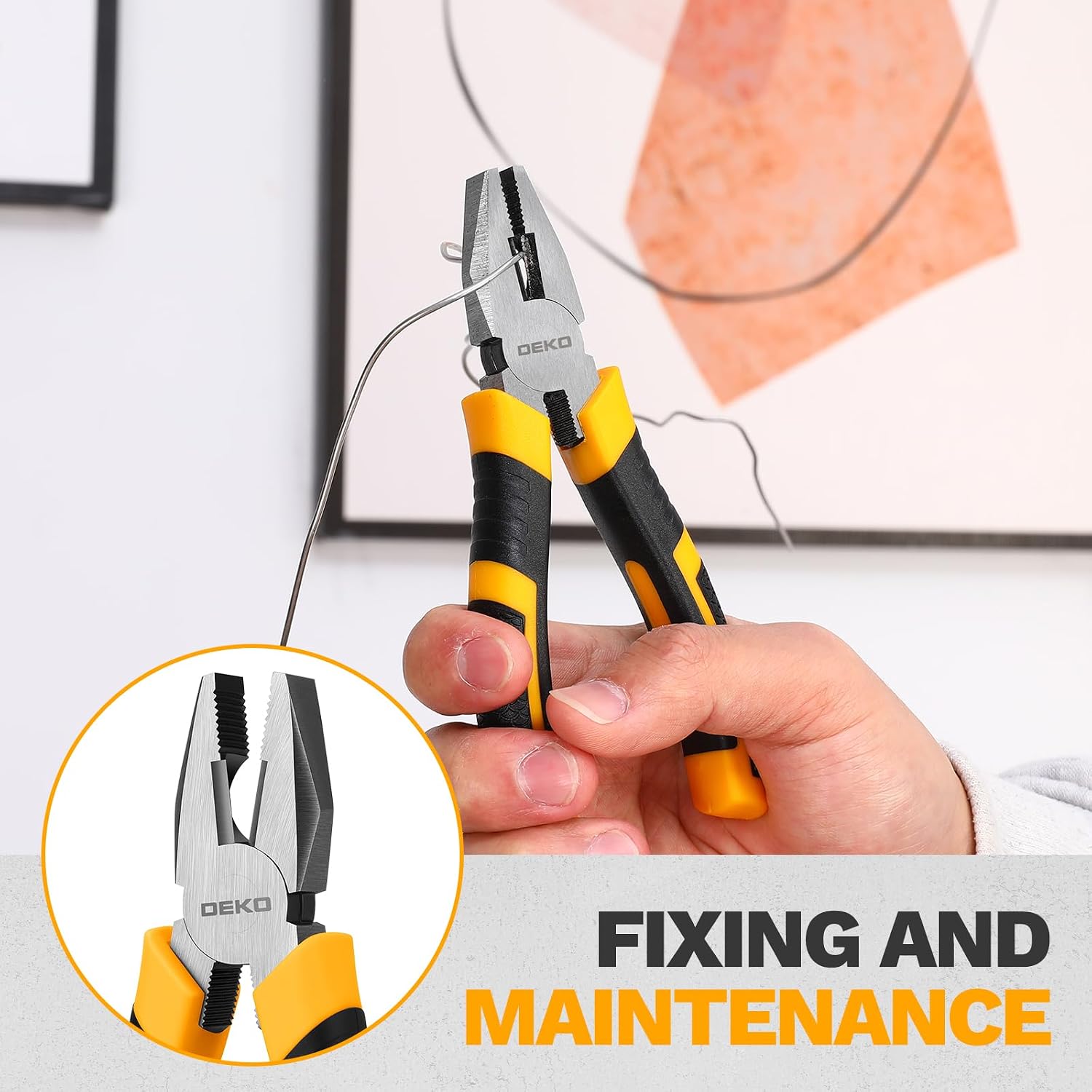 DEKOPRO 94 Piece Tool Set Household DIY Tool Kit for Men with Storage Toolbox, Small Basic Hand Tool Box Set for Home Repair, DIY, Apartment, Office, Orange