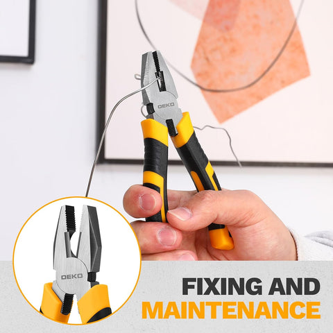 DEKOPRO 94 Piece Tool Set Household DIY Tool Kit for Men with Storage Toolbox, Small Basic Hand Tool Box Set for Home Repair, DIY, Apartment, Office, Orange