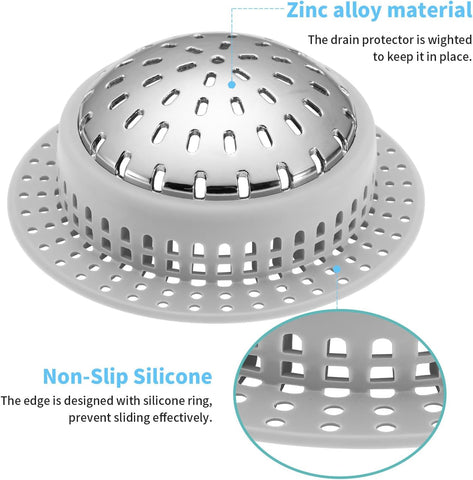 Aluvor Bathtub Drain Hair Catcher Shower Drain Cover Sink Drain Protector