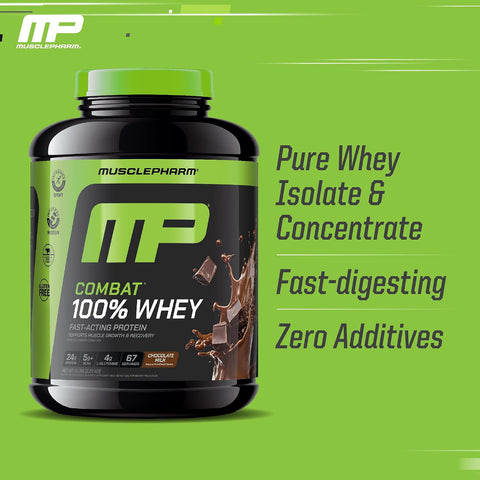 Muscle Pharm Combat 100% Whey Protein Powder | Chocolate Milk - 5 lb
