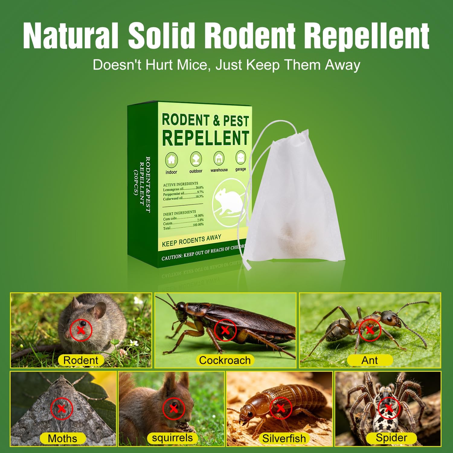 20 PCS Natural Peppermint Oil Mouse Repellent Balls Pest Control Repeller