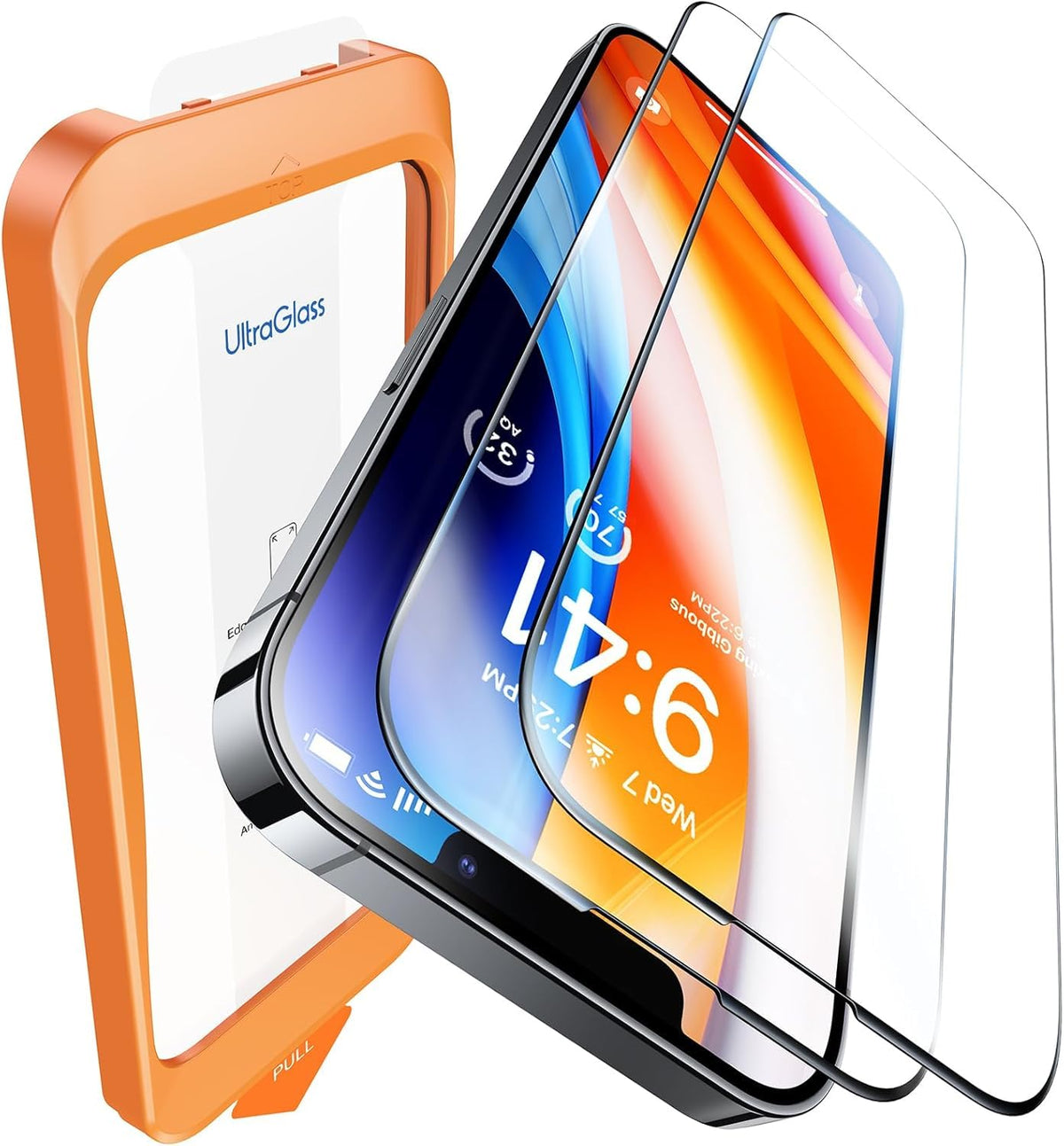 UltraGlass TOP 9H+ Glass for iPhone 13/13 Pro Screen Protector [Military Grade Shatterproof & Longest Durable] Screen Protector 13/13 Pro Tempered Glass Full Coverage Protection, 2 Packs