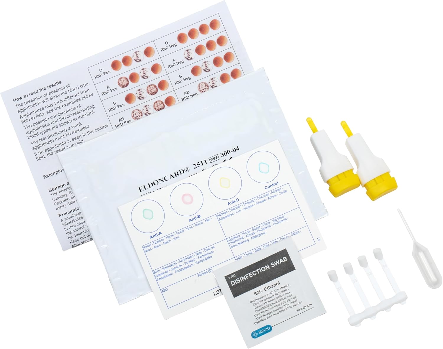 Eldoncard Blood Typing Kit, 10 Test Pack