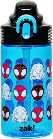 Zak Designs Marvel Spider-Man Sage 16oz Leak-Proof Straw Kids Water Bottle