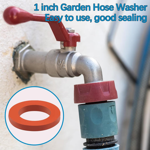 ZDBB 80 Pcs Garden Hose Gasket Rubber Seal, Fits All Standard 3/4 Inch Outdoor Hose Fittings with Heavy Duty Red and Black Self-Locking Tabs to Hold The Gasket Securely in The Fitting