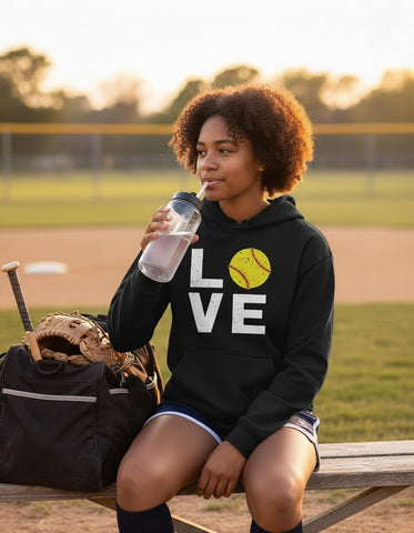 Tstars Love Softball Hoodie Women Teen Girls Player Coach Fan Game Day
