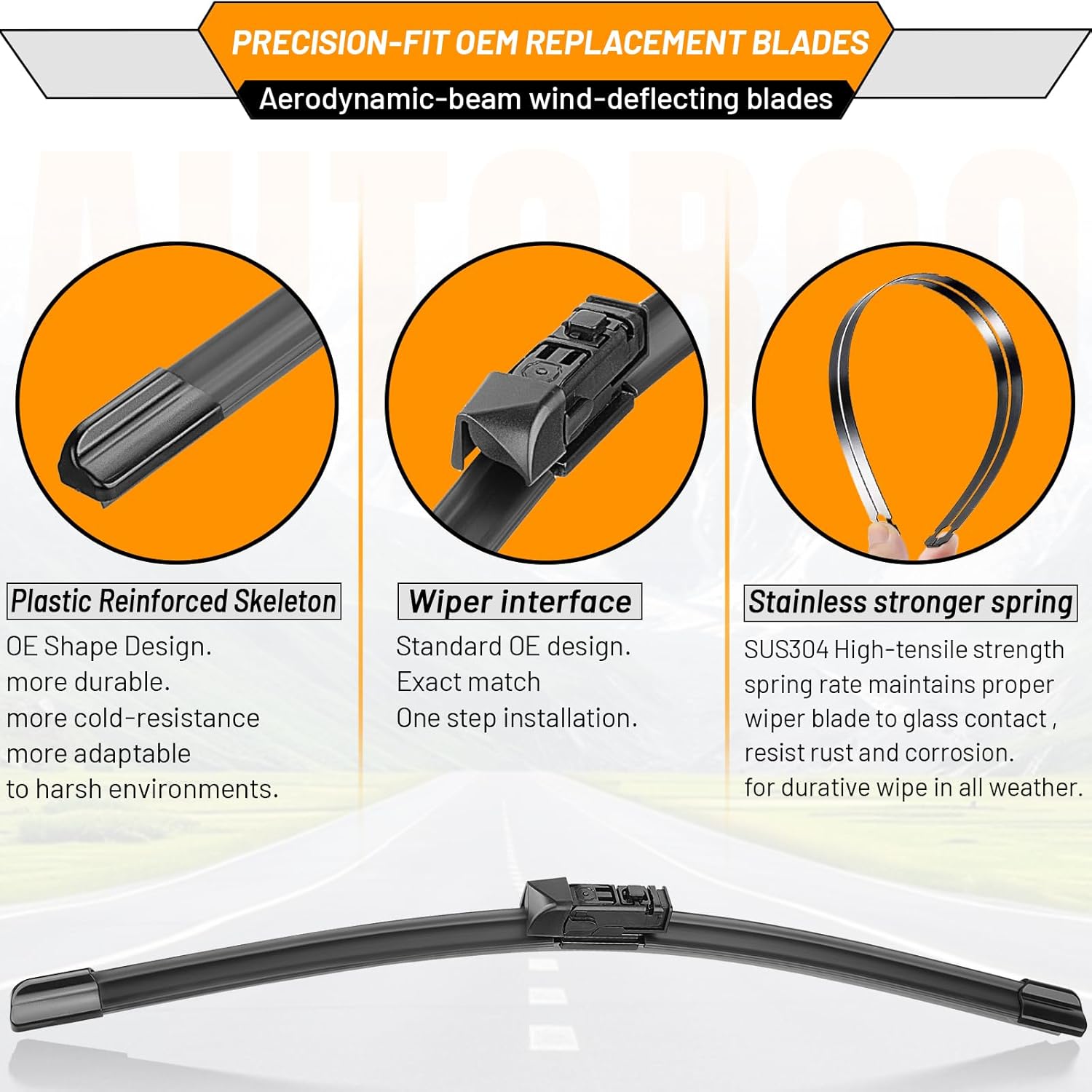 AUTOBOO Windshield Wiper Blade Replacement for Subaru Crosstrek Impreza