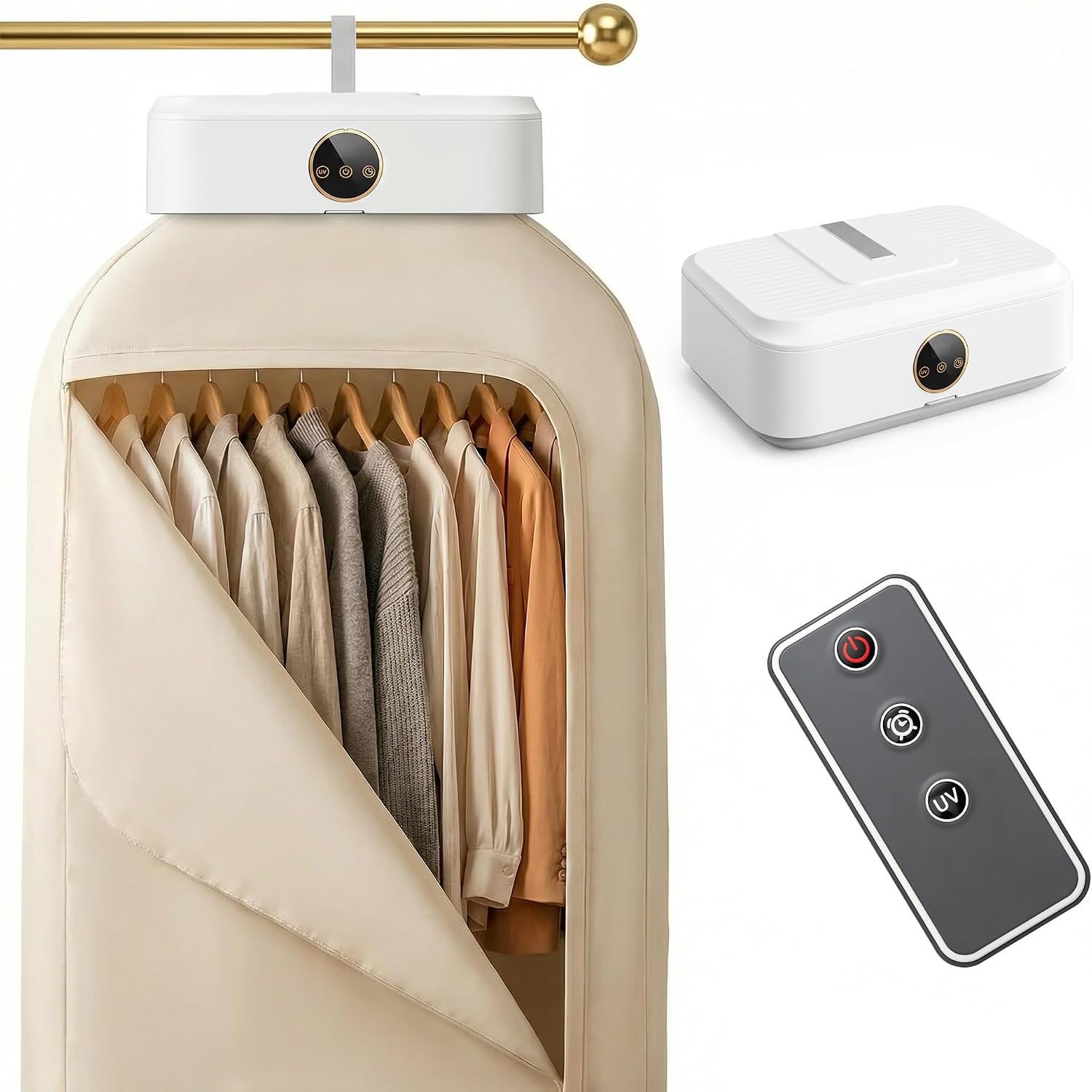 Portable Clothes Dryer, 600W Fast Drying Mini Dryer for Apartments, apartmen,Travel and RV, Compact Quiet Machine with Remote Control, 3 Timer Settings and Foldable Dry Bag